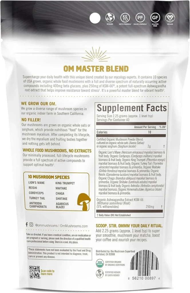 OM Mushroom Master Blend Benefit Powder: The Best Supplement in 2024